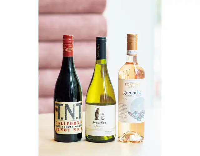 ピノ・ノワール種、ゲヴュルツトラミネール種、グルナッシュ種のロゼなどもグラスで。各￥680