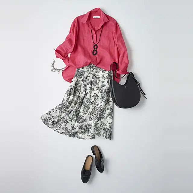 ＜スカートを着回し＞ まとうだけで気分が上がる とびきりきれいな色を普段使いに