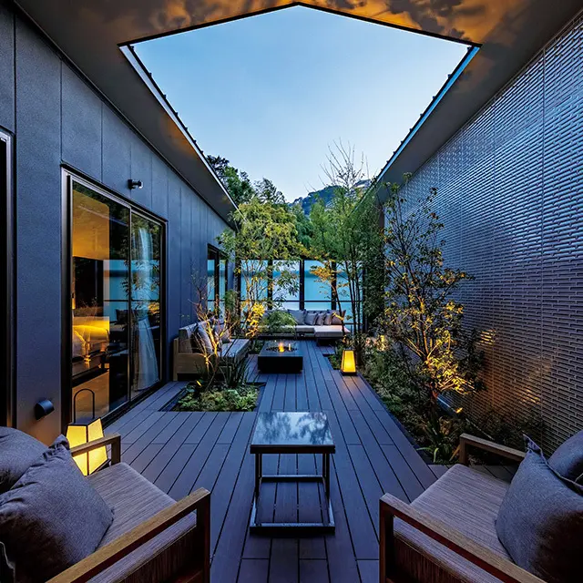 ふふラグジュアリープレミア ムスイート「宵月」のプライベ ートガーデン。