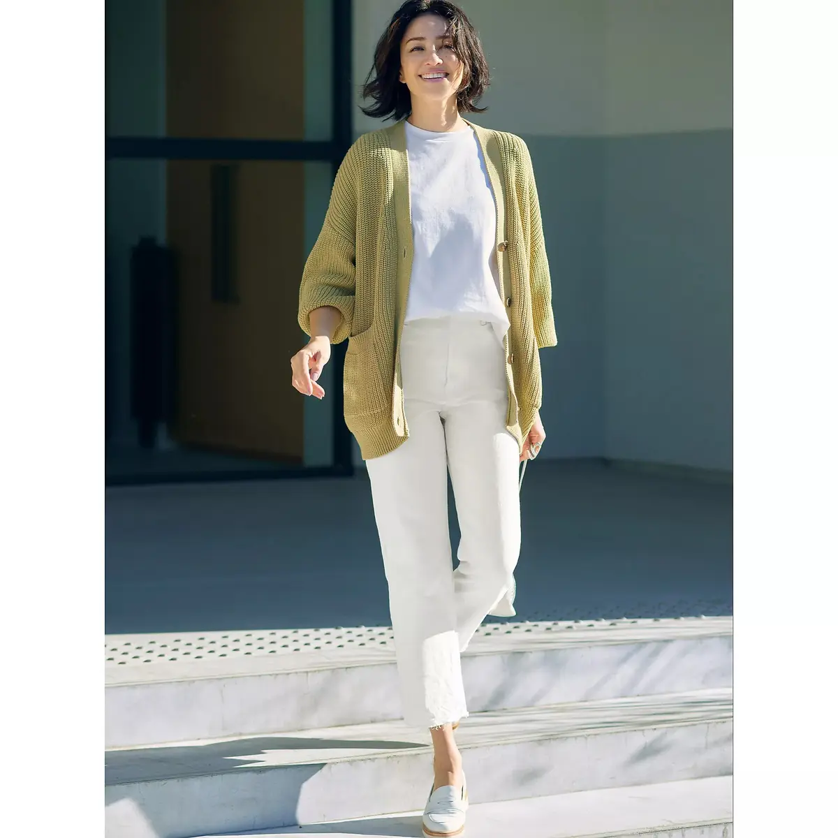 SACRA 畦編ニットカーディガン