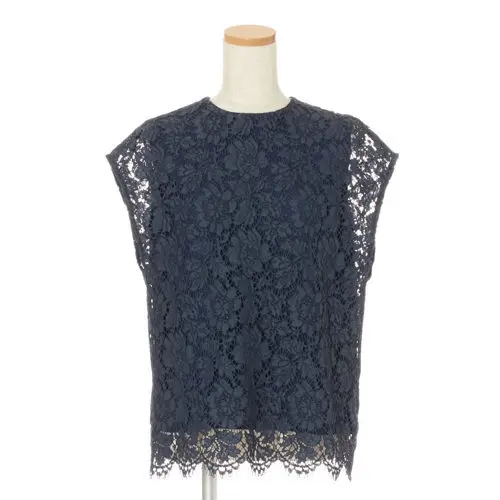 Room no.8 BLACK シャンソンレースブラウス