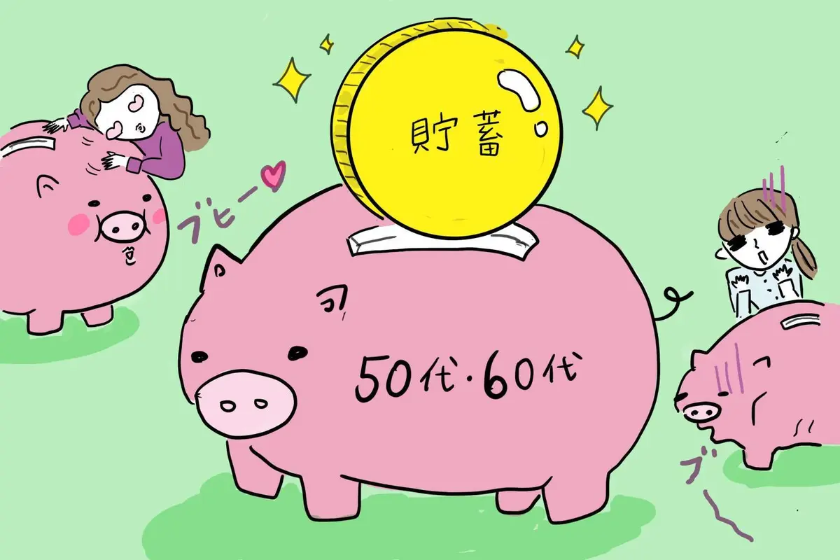 OurAge×Webエクラ　50代、60代の平均貯蓄学イメージ