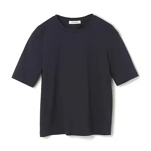 【E by eclat】大人五分袖Tシャツ×リネンラップ風スカート