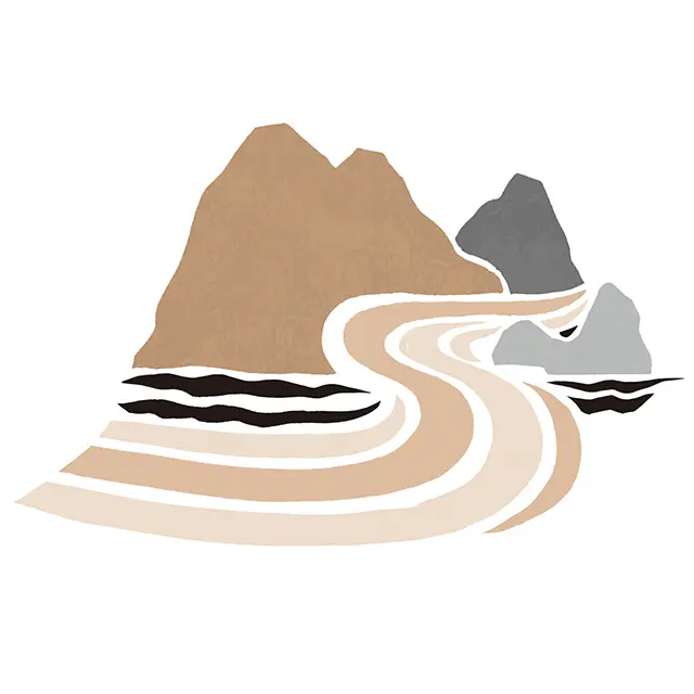 「川のほとり」など 〝流れるもの〟がある