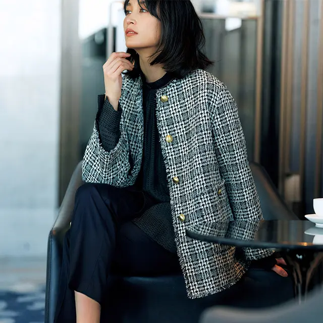 軽くソフトに進化した 今春のツイード素材。着心地のよさも更新の動機に