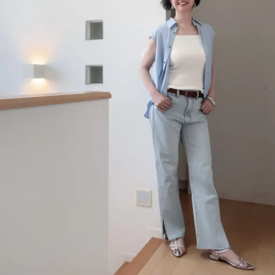 淡カラースリットデニム♡リラックスな夏コの画像_3