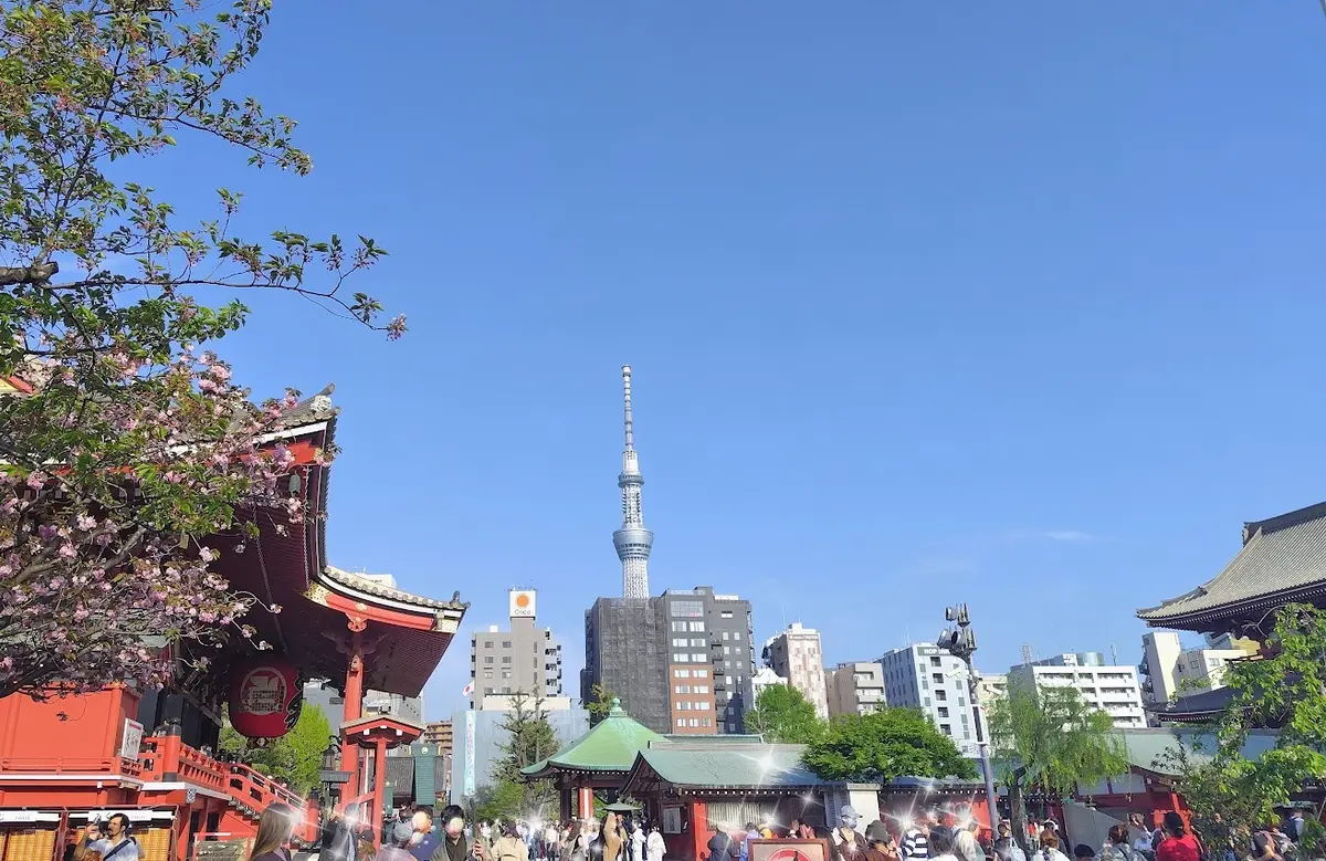 浅草寺から見た東京スカイツリー