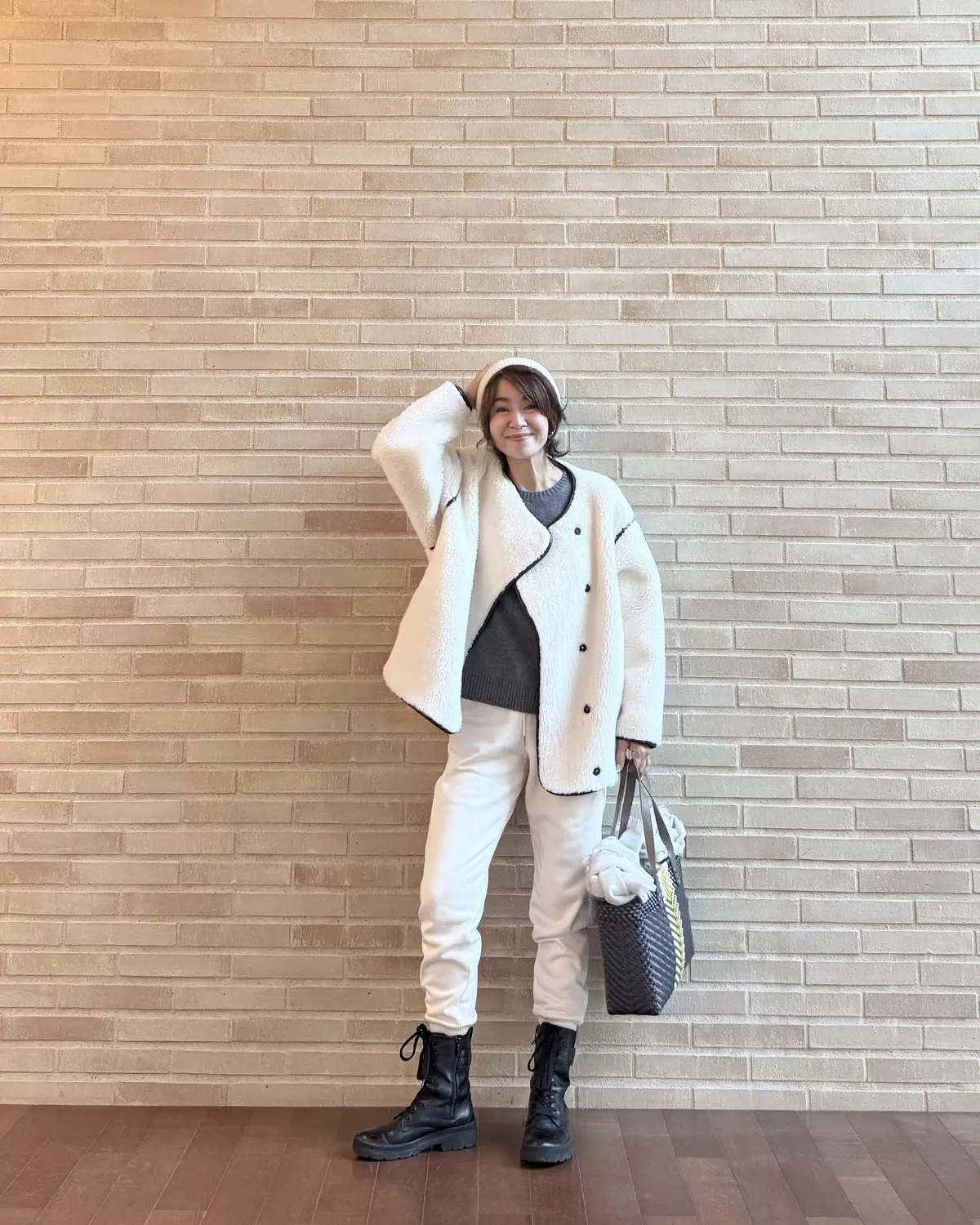 ユニクロ暖パンコーデ🤍ホワイトの画像_1