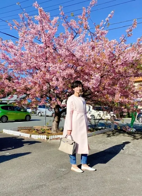 さくら色のコートで春の伊豆への画像_1