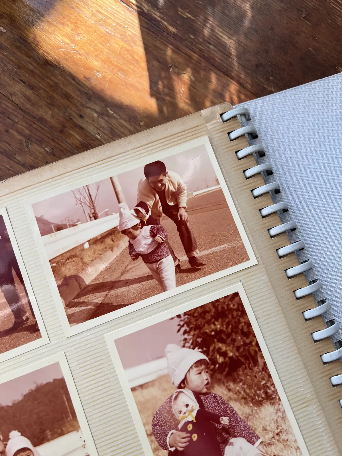 ポンポン付きニット帽と古いアルバム。の画像_2