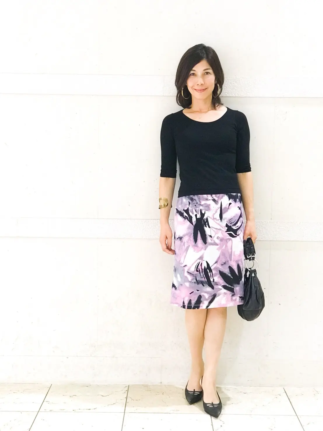 私の華出しコーデ、柄スカートが主役の画像_2