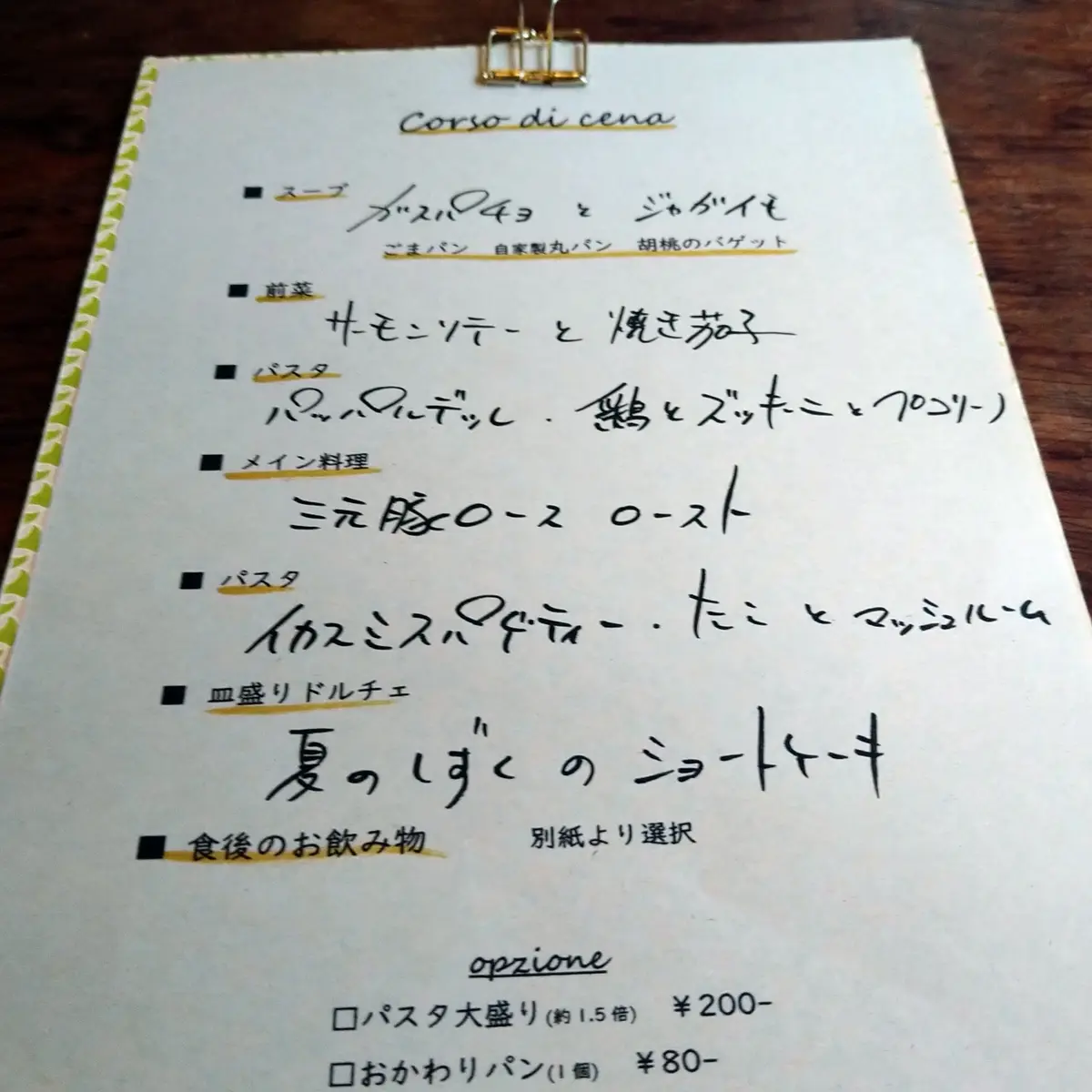 食堂ＲＵＴＡのメニュー