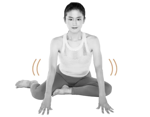 上体を少し前傾させて両手で体を支える