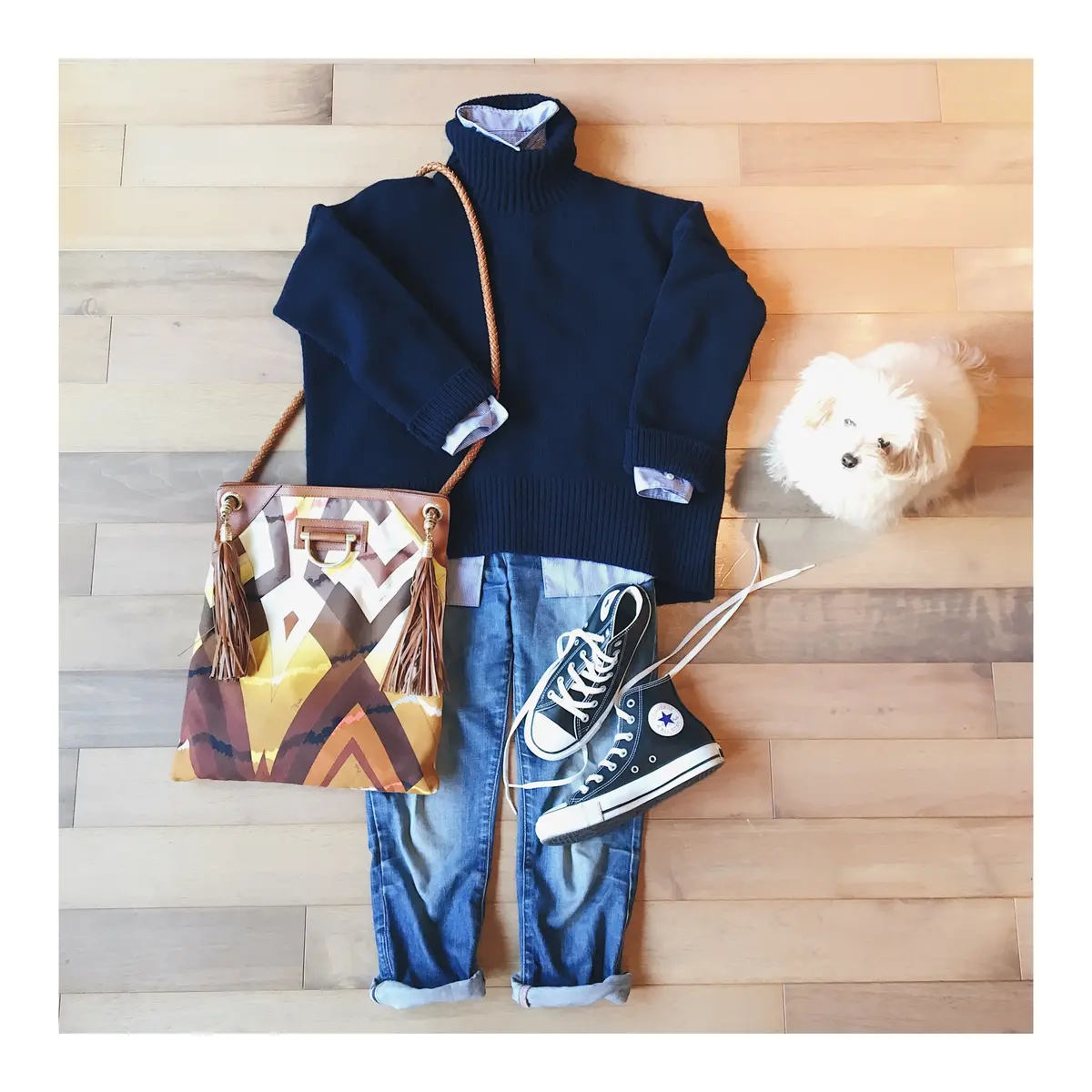 寒い日の重ね着コーディネイトの画像_1