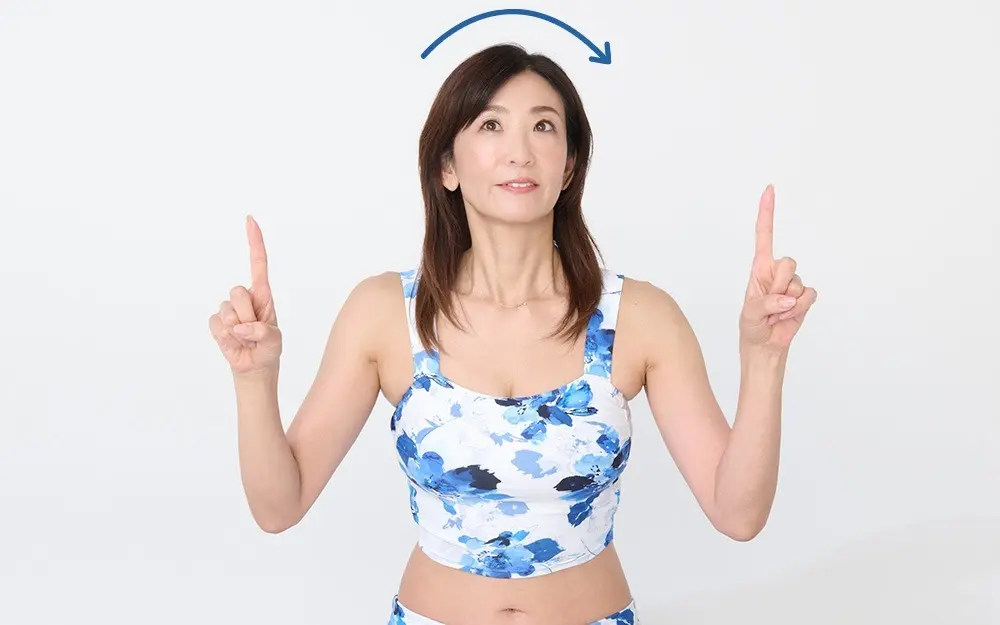 OurAge×Webエクラ　④次に、目をぐるりと回します。右回し、左回し、各１回。