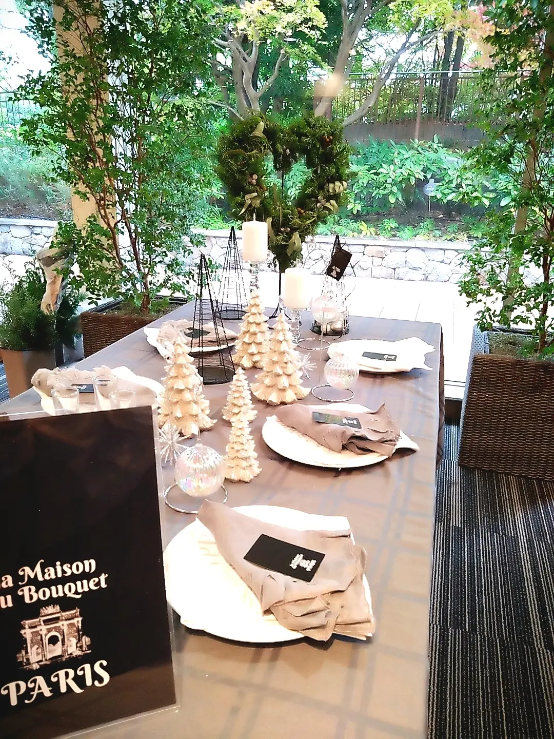 クリスマスリース、ハート型リース、二子玉川、玉川高島屋、マーサーブランチ、二子玉川ランチ