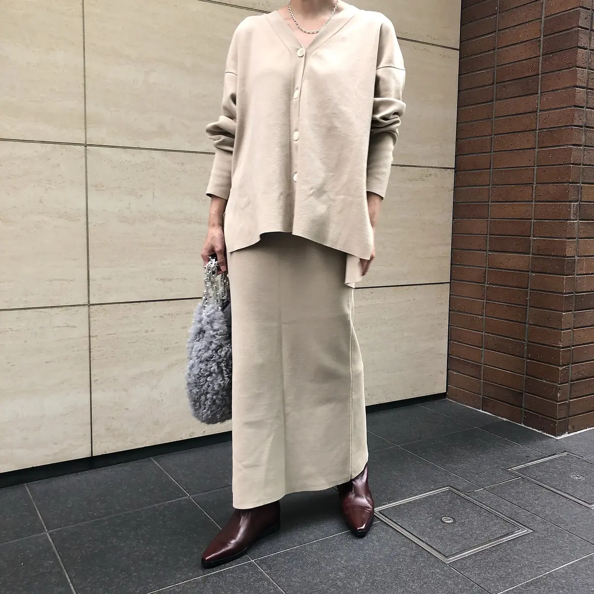 徳原文子×Chaos シルク混カーディガン