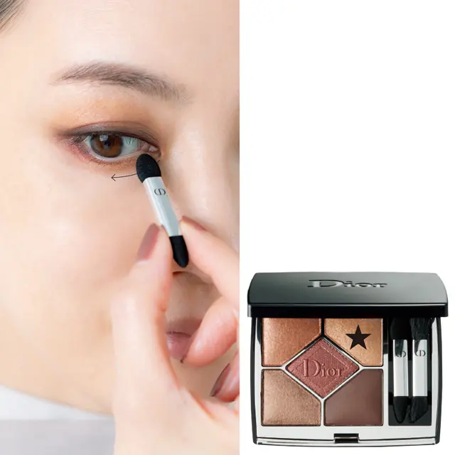 下の目頭から黒目下までライトベージュを入れる