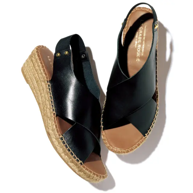 LE CRABE ROUGE クロスウエッジサンダル