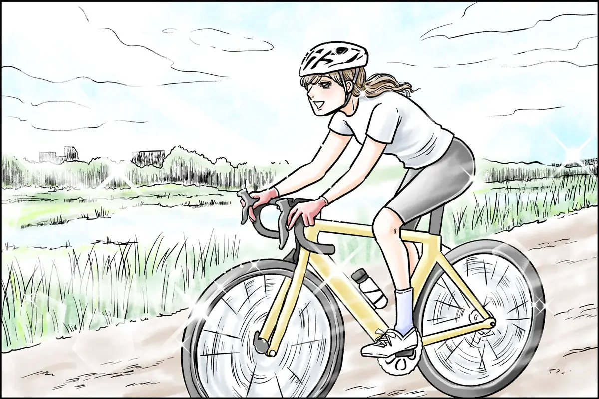 OurAge×Webエクラ　クロスバイクに乗る女性