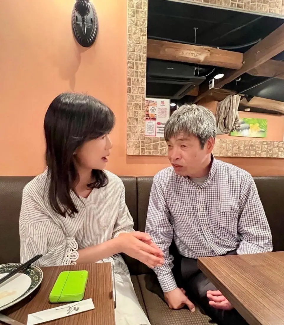 岩本光弘氏、直々にお話し、上下セットアップ、