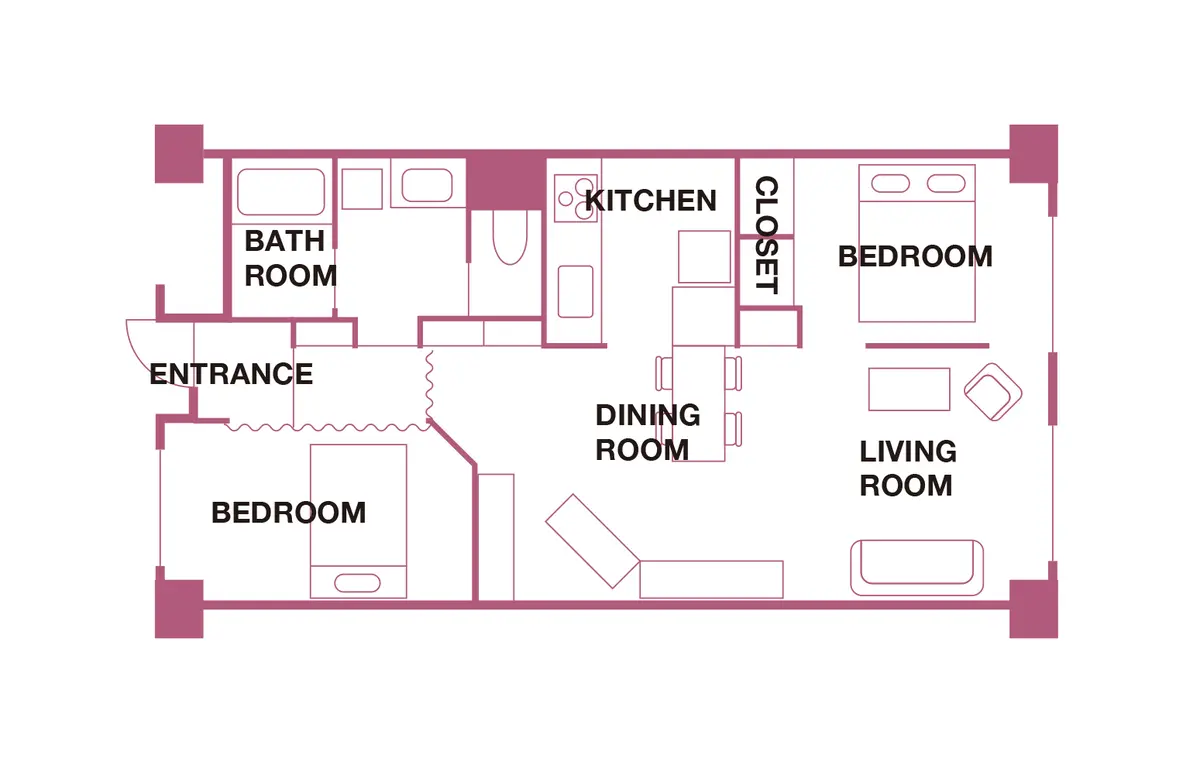 61㎡ スモールラグジュアリーな部屋　間取り図
