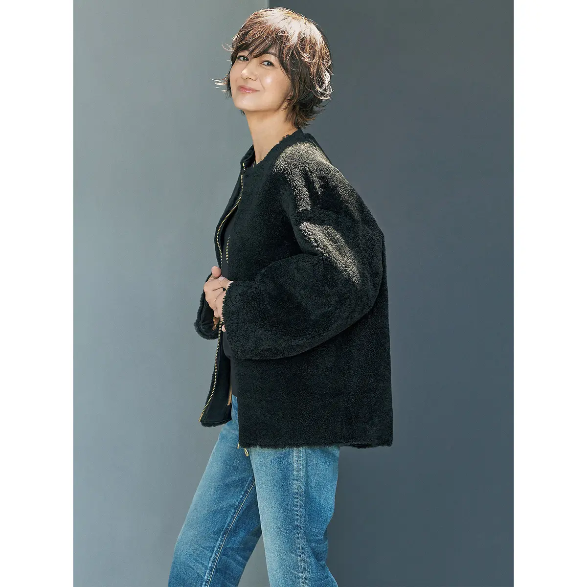 CINQUANTA×éclat ムートンブルゾン