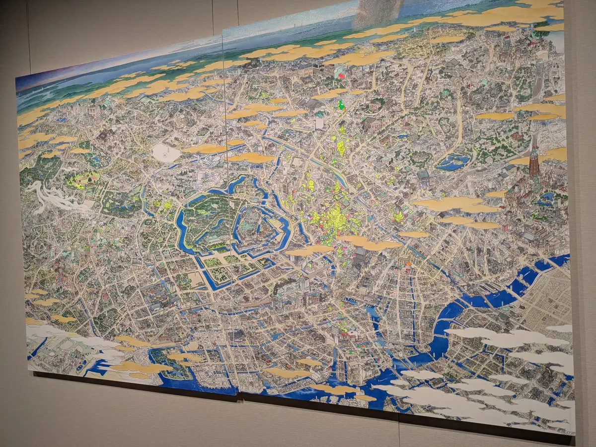 山口晃　《東京圖1・0・4輪之段》2018〜25年　山種美術館