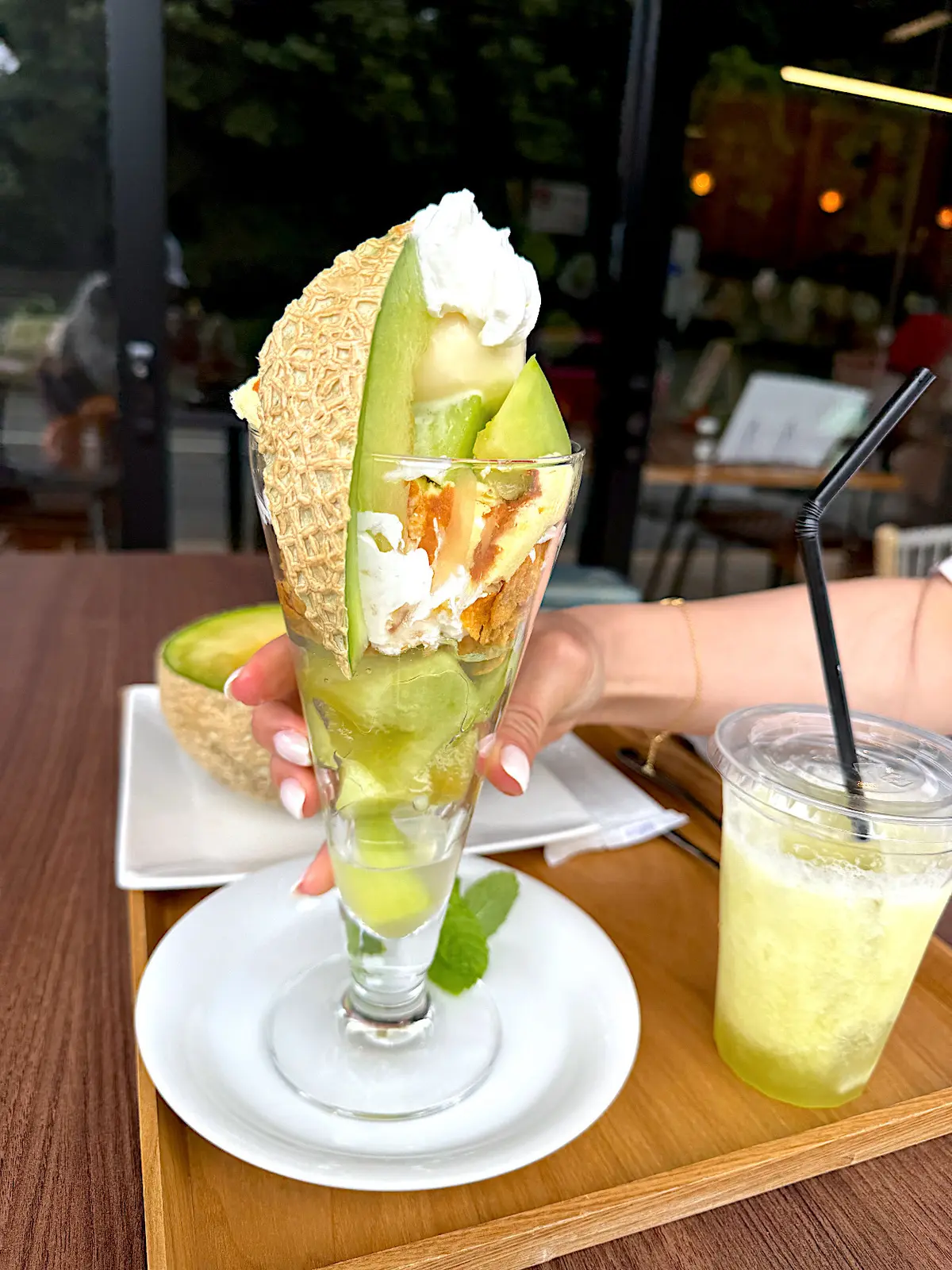 日研農園のN'cafeのメロンパフェ　1500円