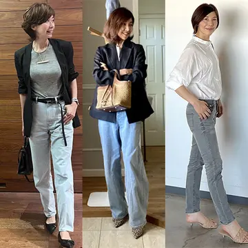 50代にうれしいスタイルアップ効果も！初夏にぴったりの「デニムコーデ」3選