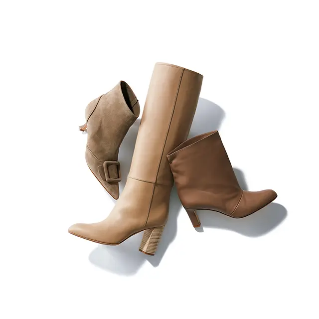 万能な受け止め役ベージュブーツ