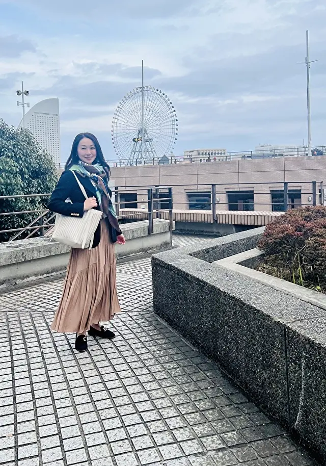 観覧車をバックに記念撮影！