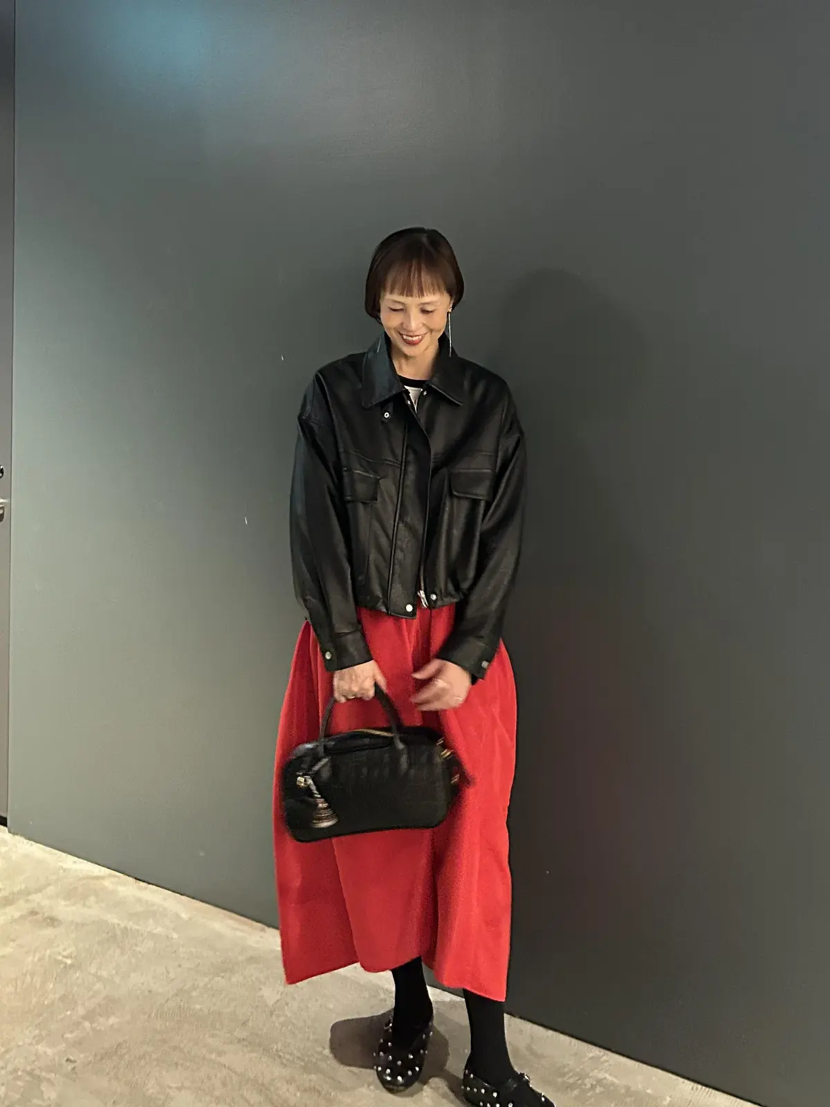 黒レザー✖️ボーダーは相性がいい 大好きの画像_4