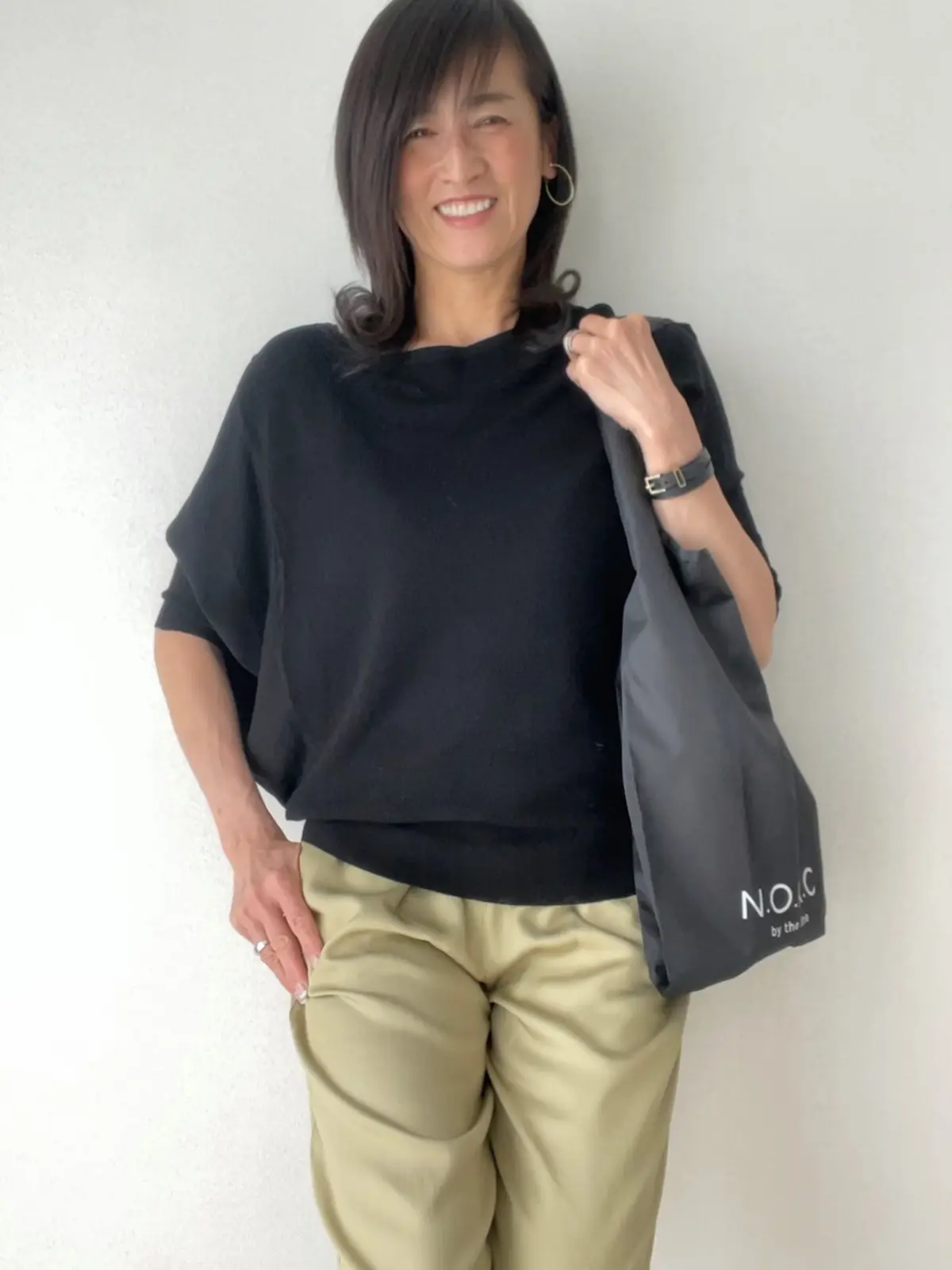  エクラ4月号付録　「N.O.R.C」とコラボした黒ショッパーBAGコーデ