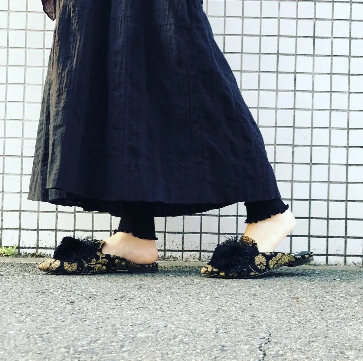 ユニクロ レギンスで足元映え