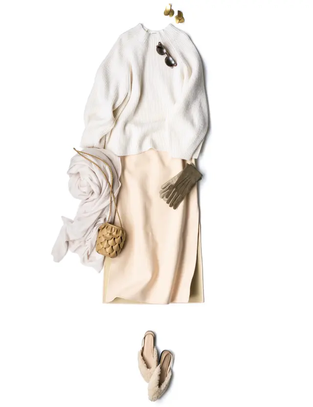 タートルニット　ハンサムなナロー系スカート