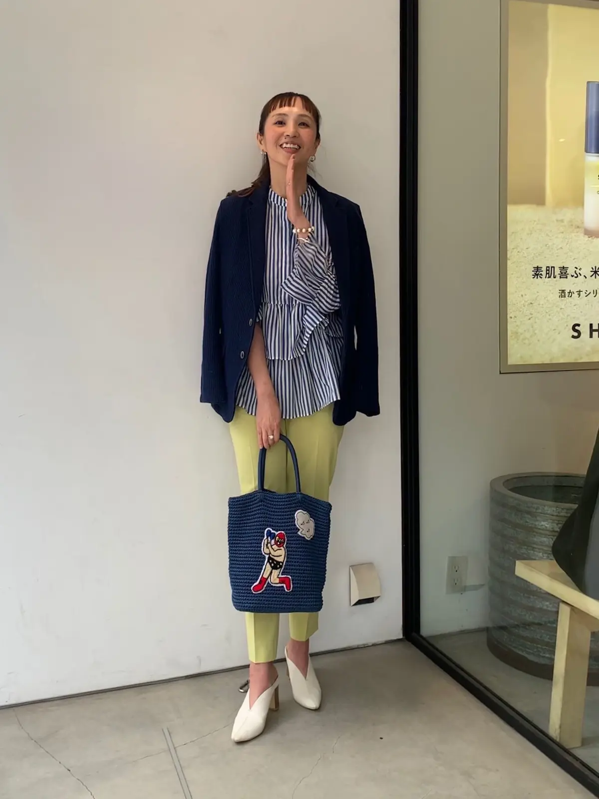 褒められ春ジャケットと爽やかストライプの画像_2