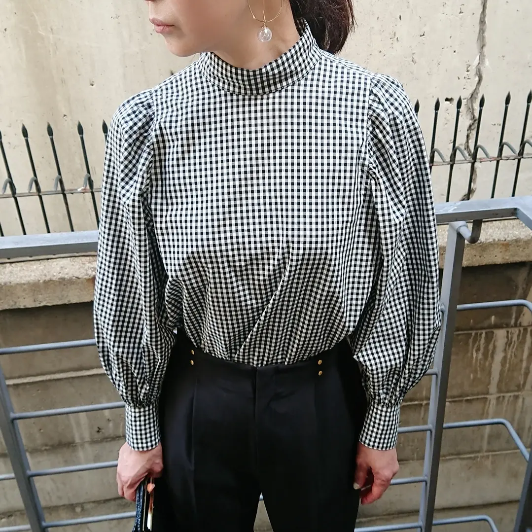 ギンガムチェックブラウス