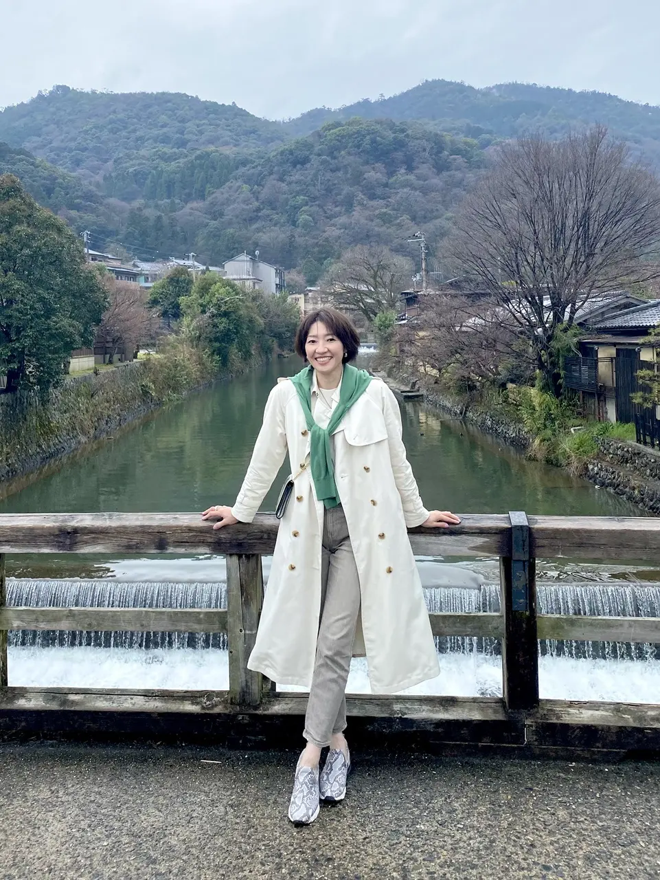 嵐山 中ノ島橋にて