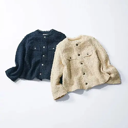 COOHEM×eclat ツイードノーカラージャケット ￥48,400