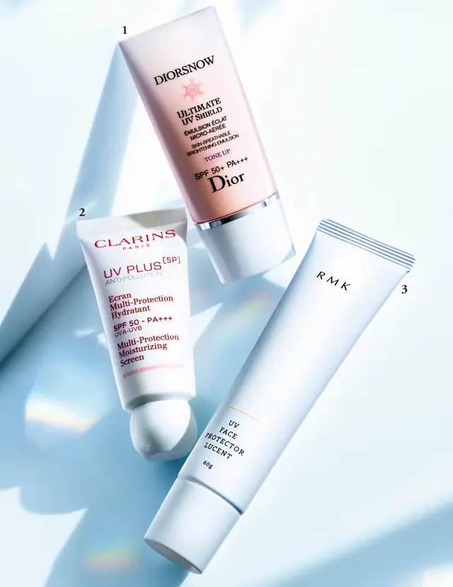 DiorとRMKとクラランスのトーンアップUV