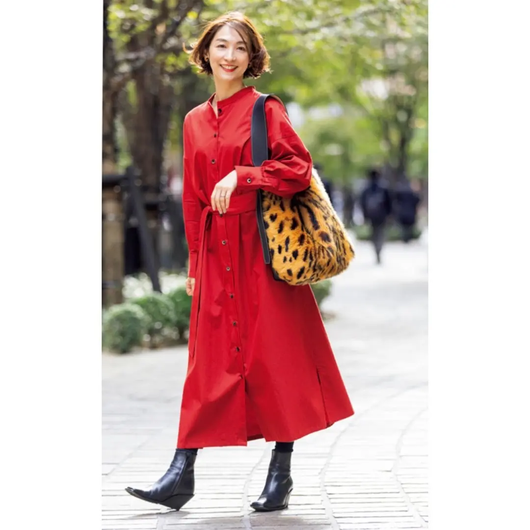 赤ワンピースコーデ３つ☆の画像_1