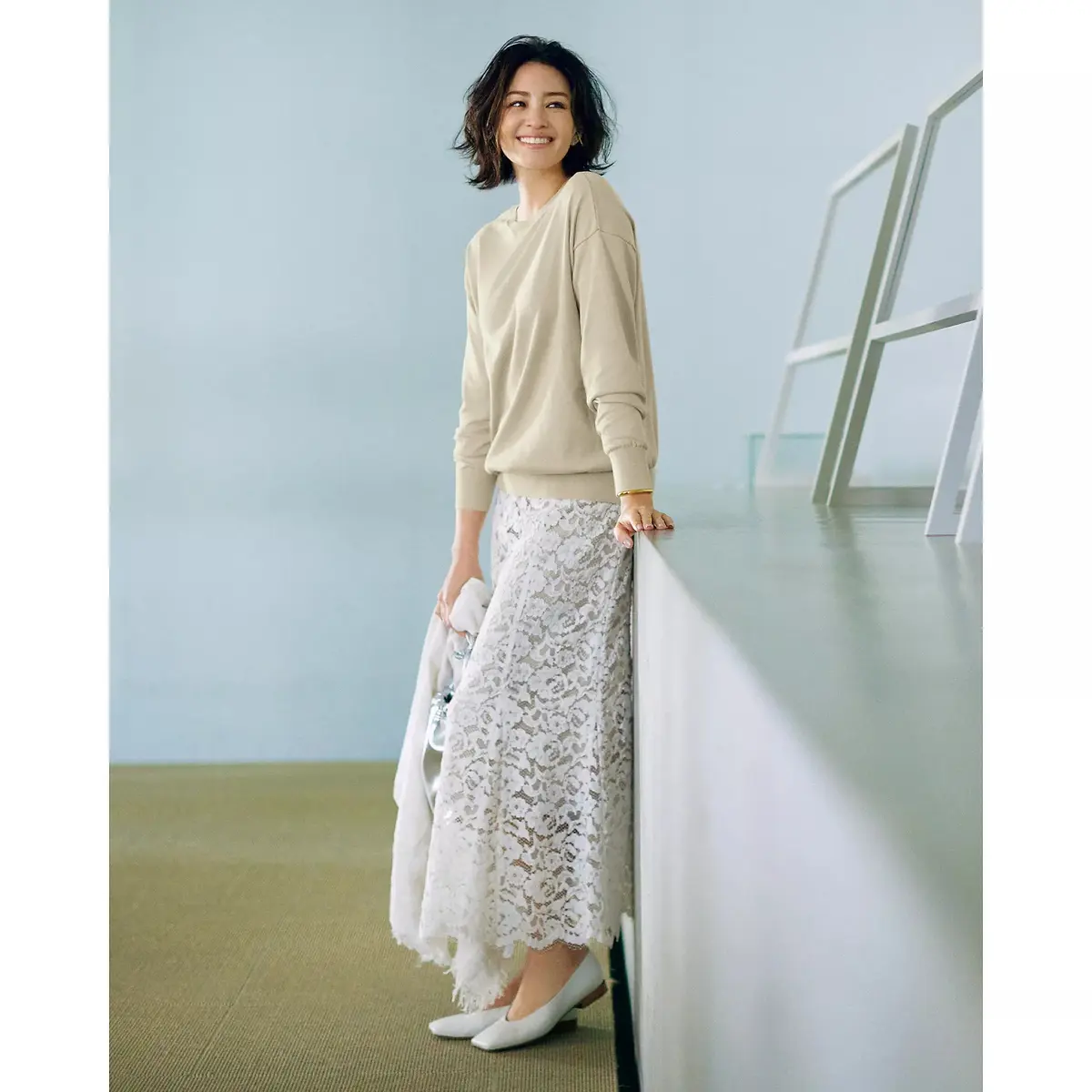 VERMEIL par iena×éclat レース素材マーメードスカート