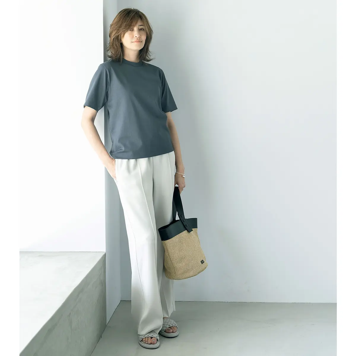 CINOH×eclat コンパクトTシャツ