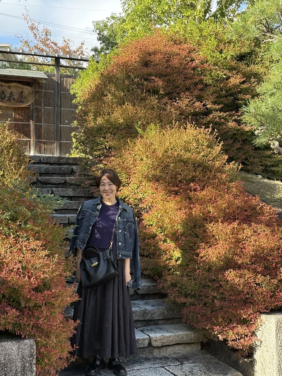 ZARAのパープルセーターとGジャンで奈の画像_12