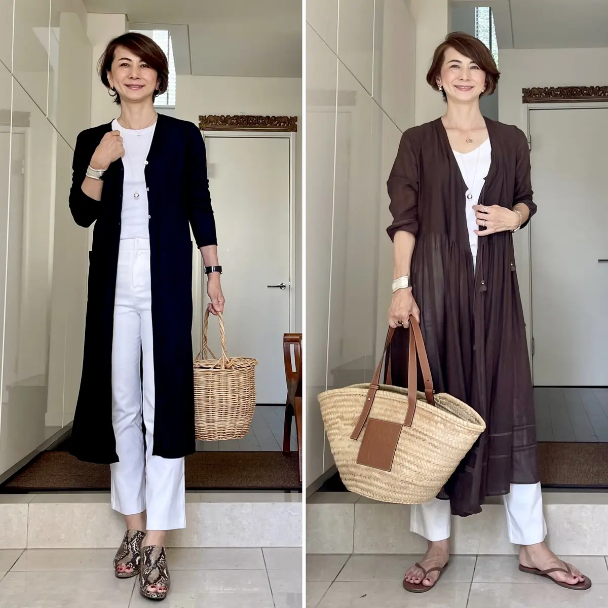 旬の 天然素材バッグ コーデの画像_4