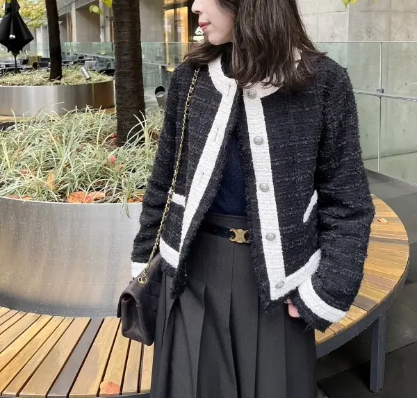 冬本番前のアウターはツイードジャケットでの画像_6