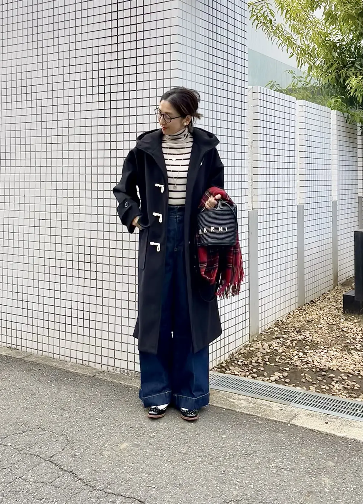 赤とデニムとチェック 冬SNAPの画像_9