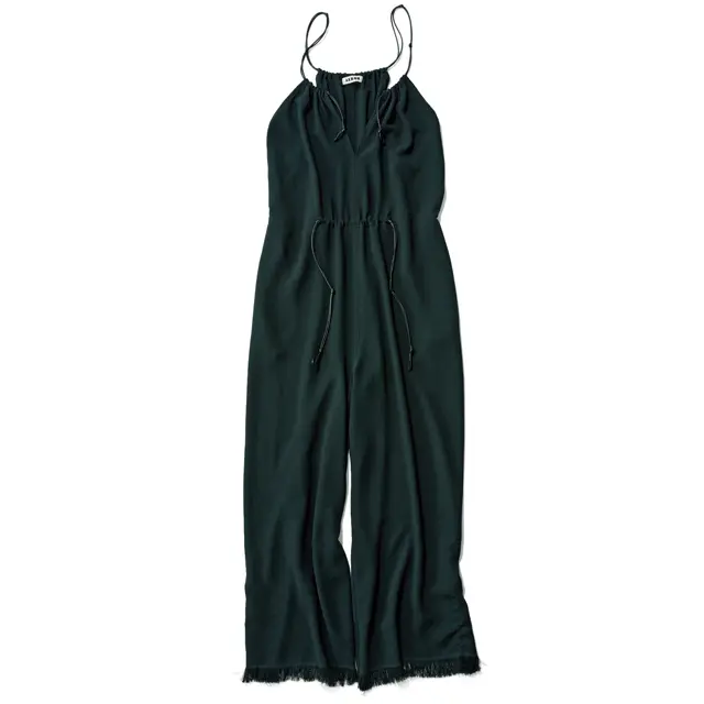 濃色オールインワン　レザーストラップとフリンジで遊び心を+（プラス）