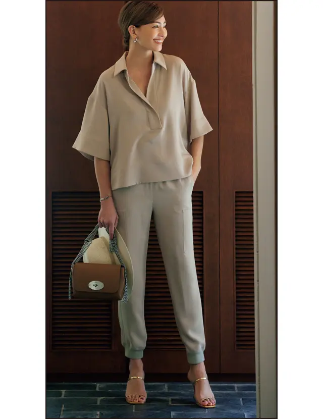 こなれ感たっぷりに着るならボトムはジョグパンタイプが正解